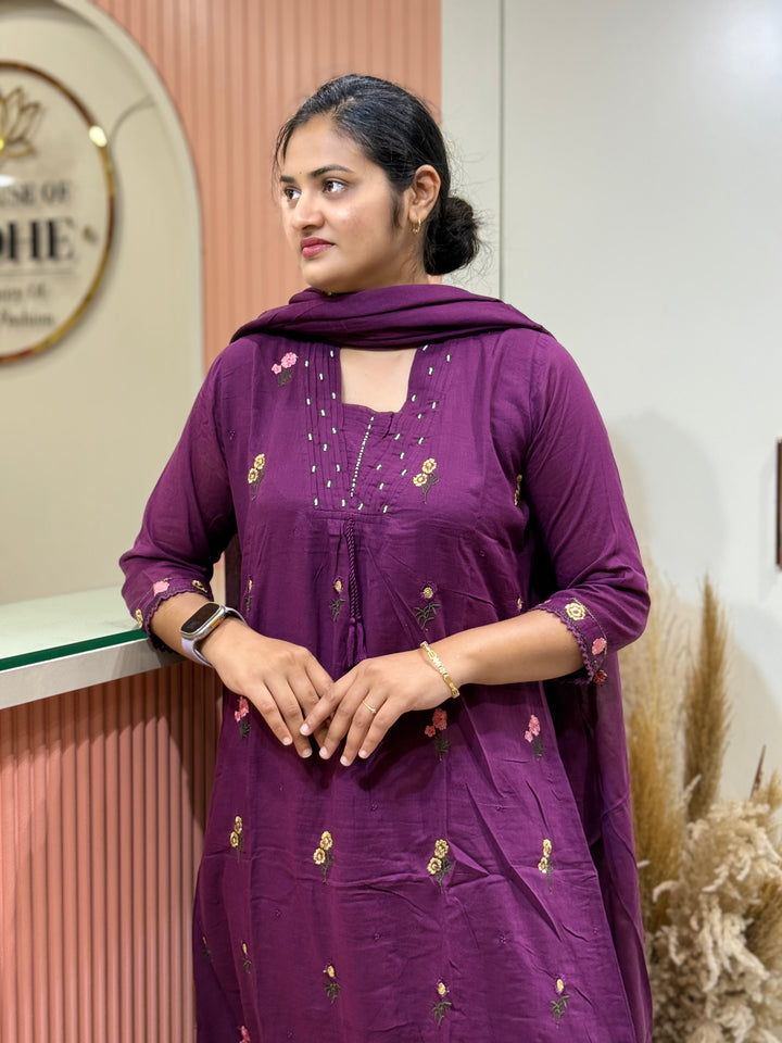Mul Cotton with Beautiful Embroidery Work (Cotton Lining) | R176