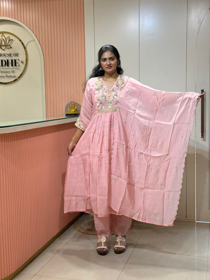 Premium Mul Chanderi Handwork Collection | R206