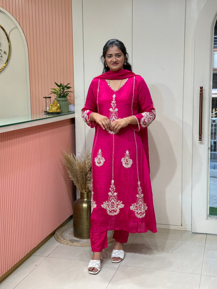 Pure Chinon Festive Collection | Full Handwork, Sequin &amp; Cut Dana | R177