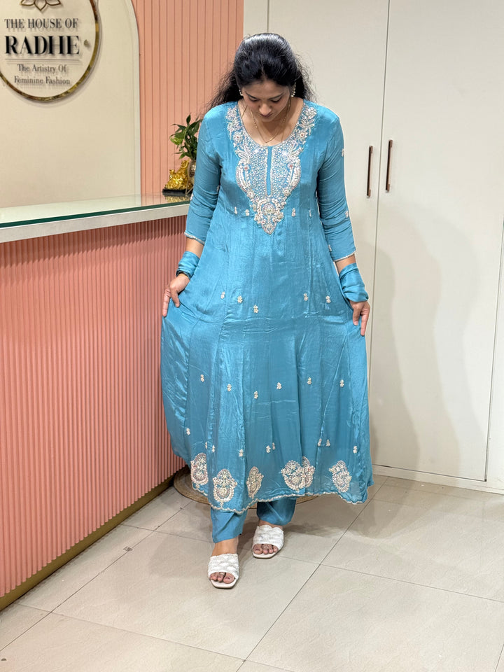Pure Chinon Handwork Collection Party Wear  | R177