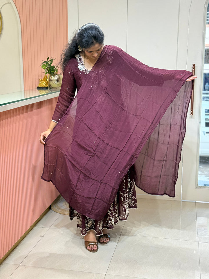 Pure Chinon Handwork Collection Party Wear | R177