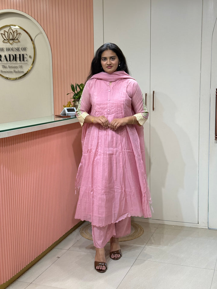 Banarasi Mul Chanderi Collection (Cotton Lining )| Applique Work | R225