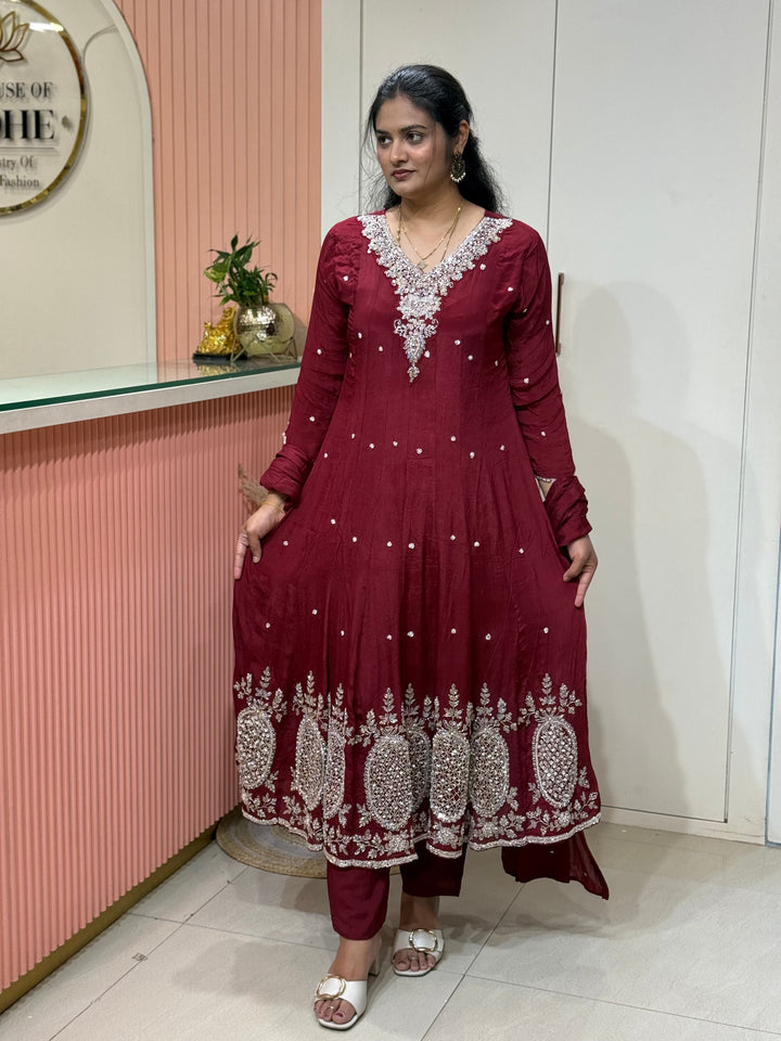Pure Chinon Handwork Collection Party Wear | R177