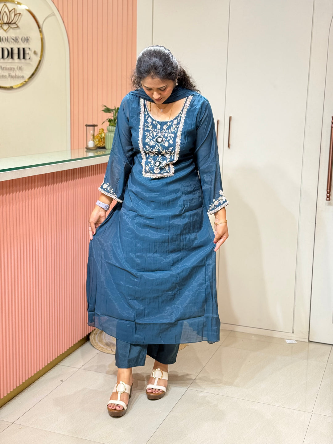 Pure Mul Chanderi Collection with Handwork ( Cotton Lining) | R229