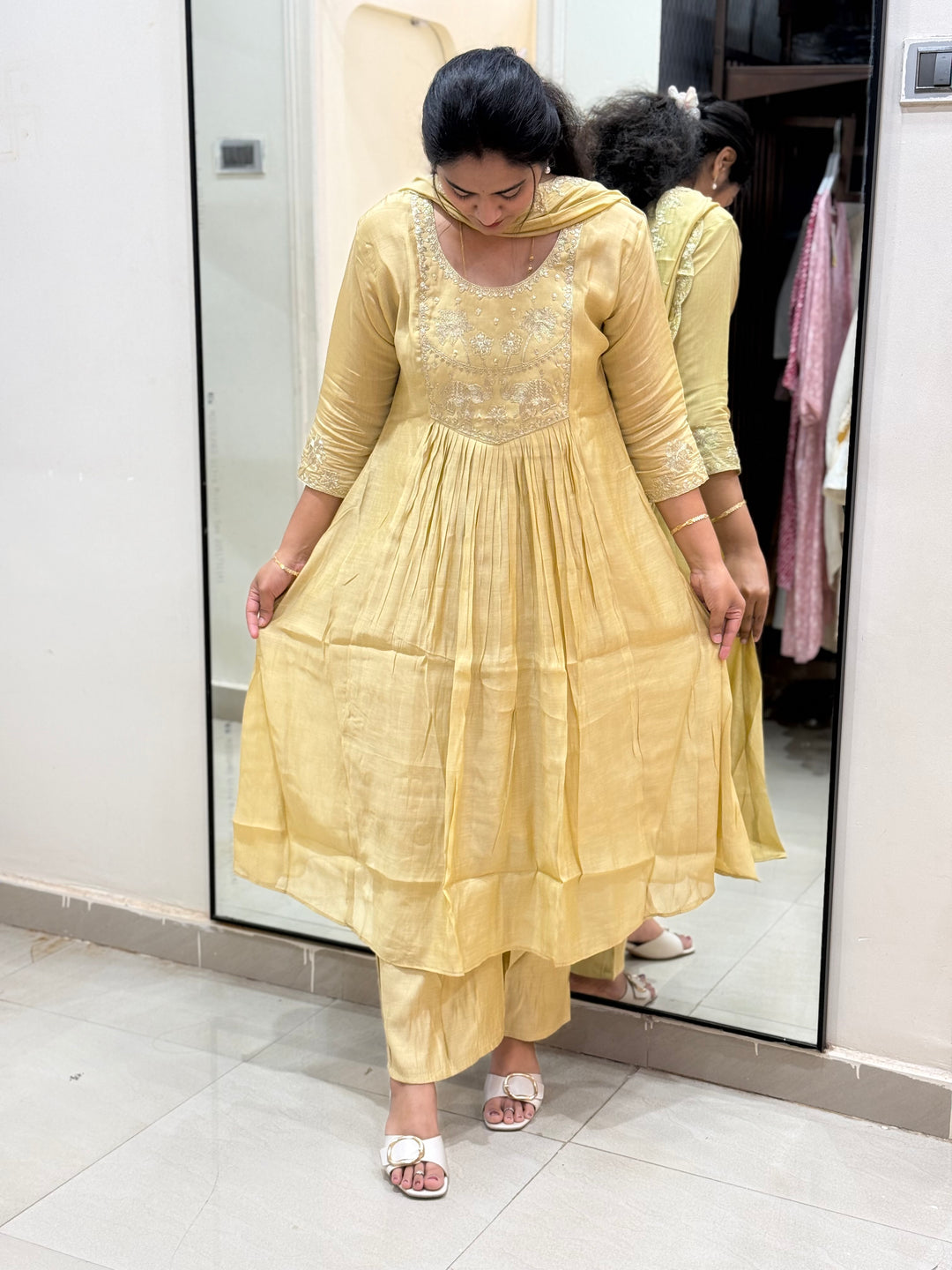Mul Chanderi 3Pcs Set Collection (Cotton Lining )| R209