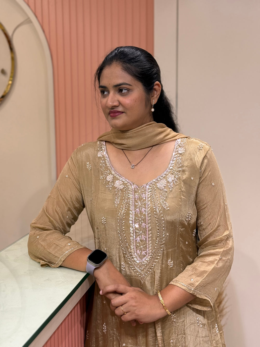 Pure Chinon Festive Collection | Full Handwork, Sequin &amp; Cut Dana | R177