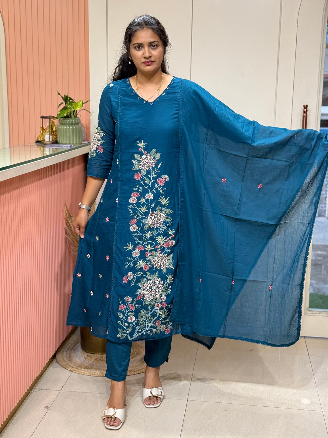 Mul Cotton Collection with Embroidery work (Cotton Lining)| R181