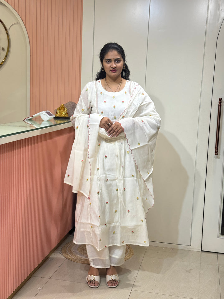 Beautiful Silk Mul Chanderi 3 Pcs Set | R138