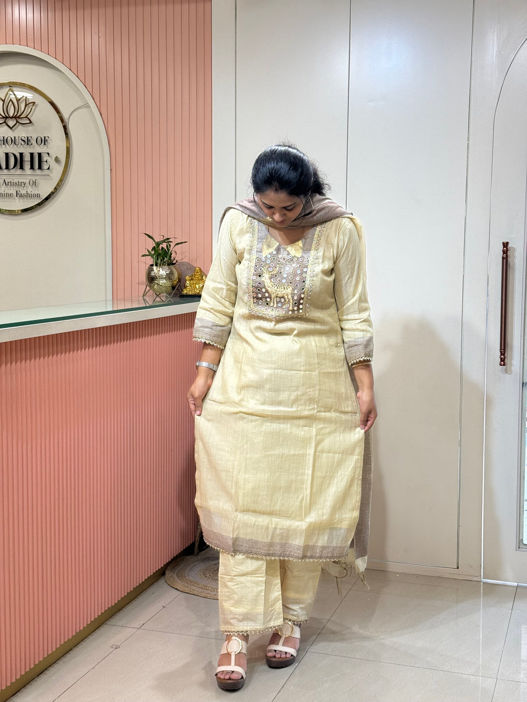 Pure Jamdhani Designer 3 Pcs Set Collection (Cotton Lining)| R211