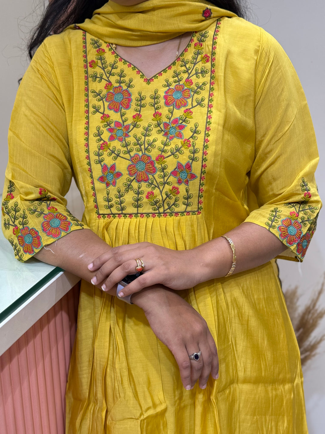 Mul Chanderi Collection with Embroidery work (Cotton Lining)| R204