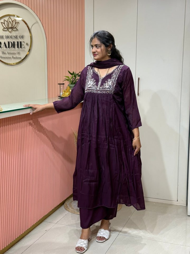 Mul Chanderi Collection with Handwork ( Cotton Lining )| R217