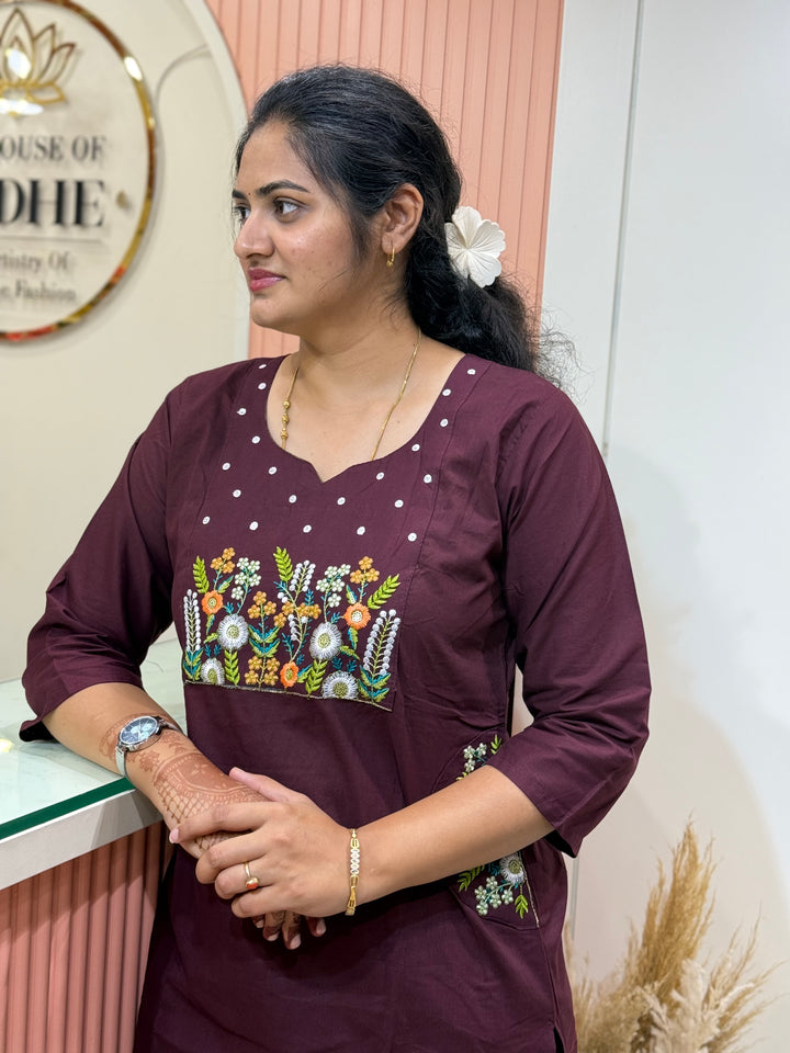 Cotton 2 Pc Kurta Set – Embroidered Collection | R137