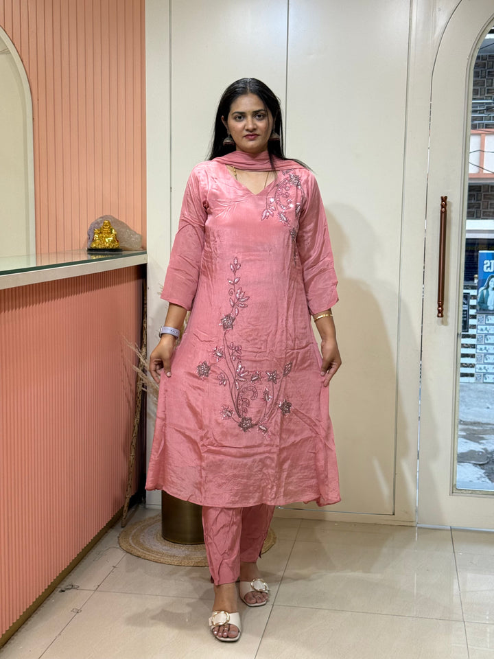 Pure Chinon Handwork Collection Party Wear  | R177