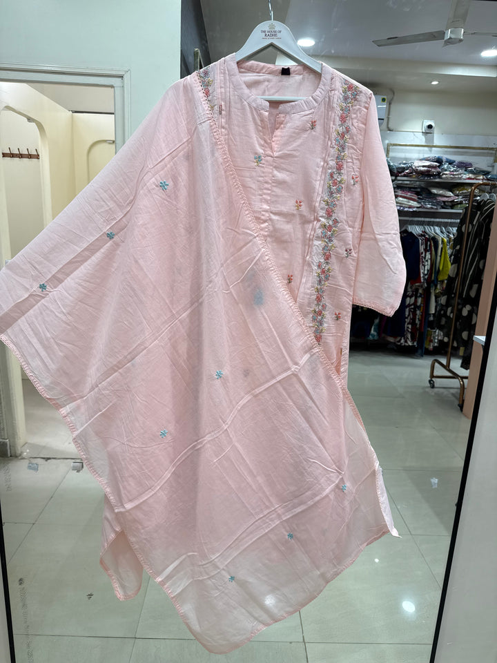 Pure Mul Cotton with Embroidery Work (Cotton Lining)  | R168