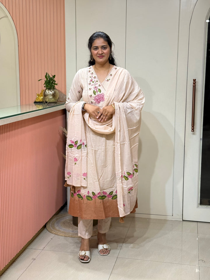 Mulmul Cotton with Brush Paint Collection (Cotton Lining )| R164