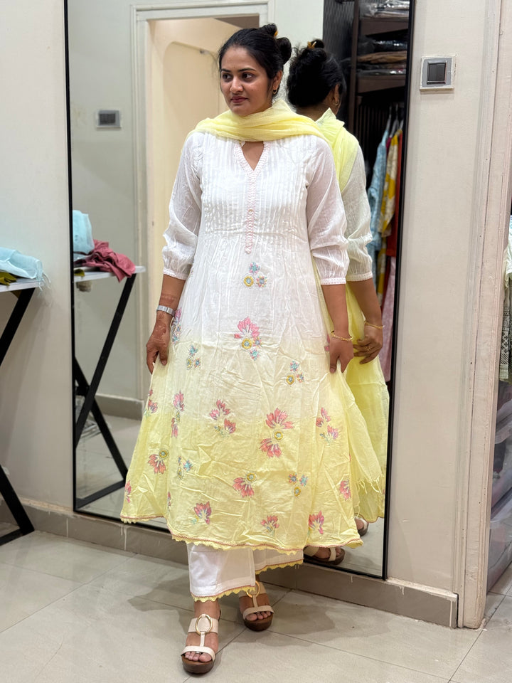 Premium Mul Cotton Ombré Shade Collection With Kota Doria Dupatta | R176