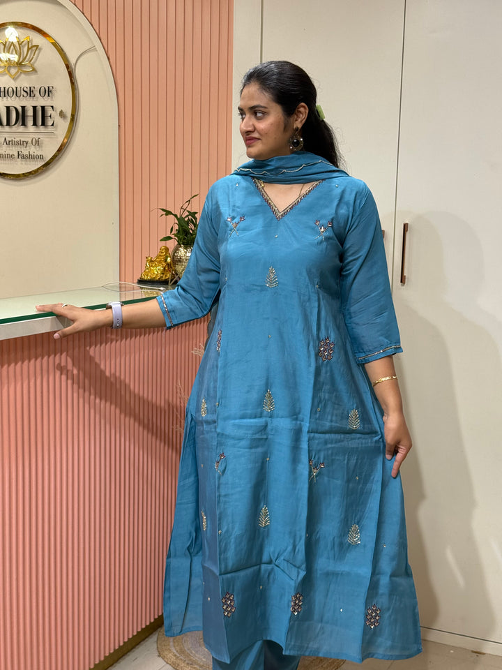 Mul Chanderi Semi Party Wear | R214