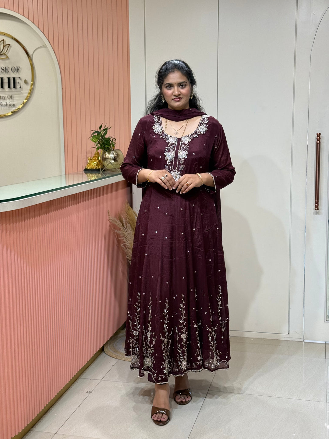 Pure Chinon Handwork Collection Party Wear | R177