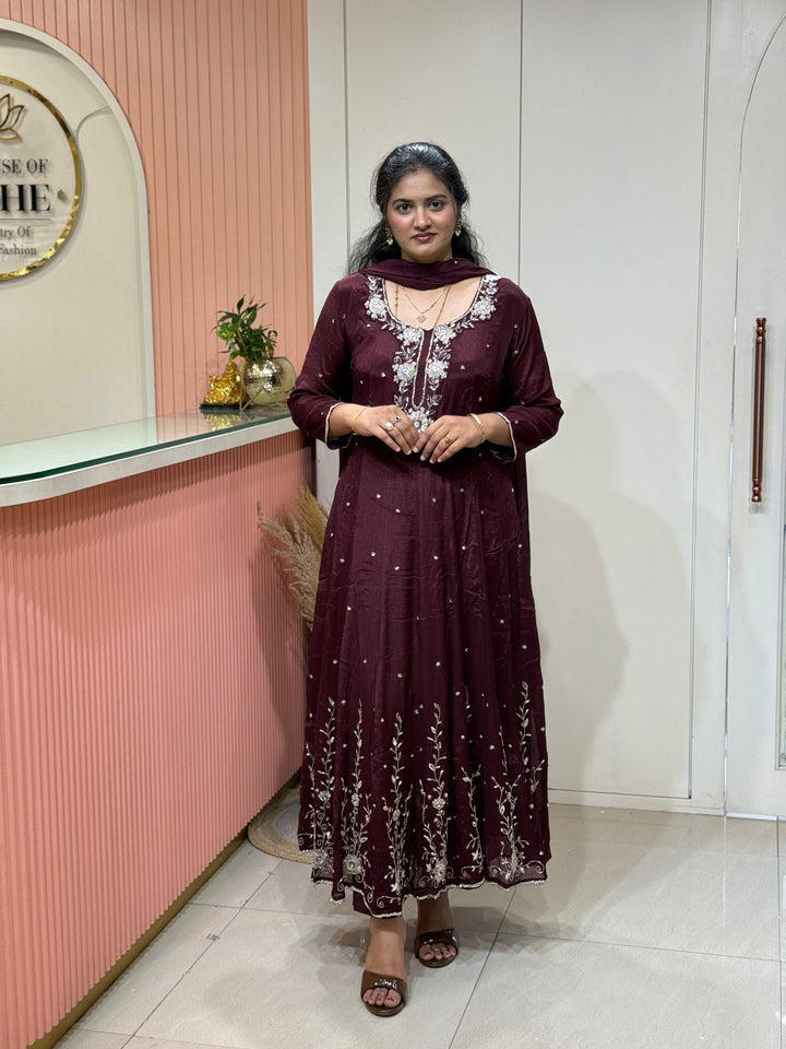 Pure Chinon Handwork Collection Party Wear | R177