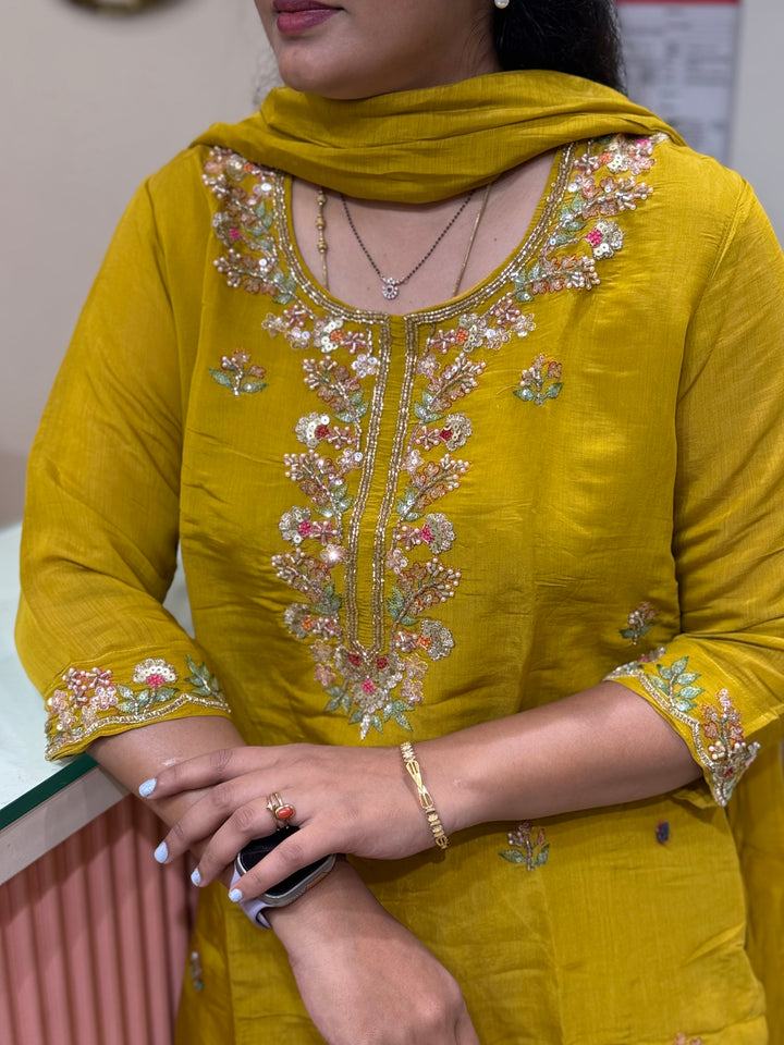 Pure Mul Chanderi Collection with Handwork ( Cotton Lining) | R216