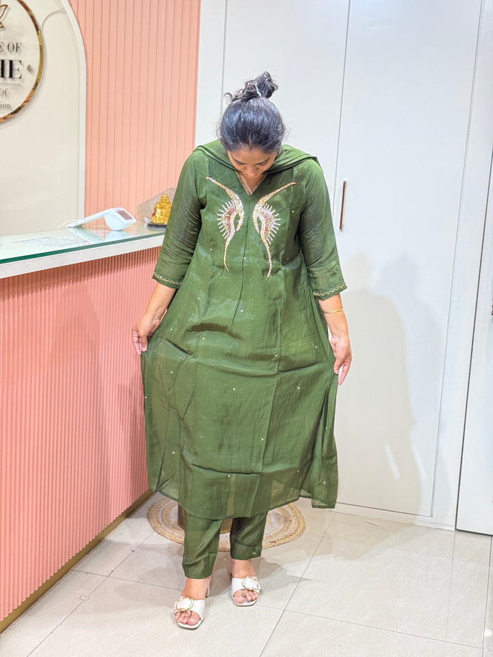 Mul Chanderi Elegant Yoke Work | R138