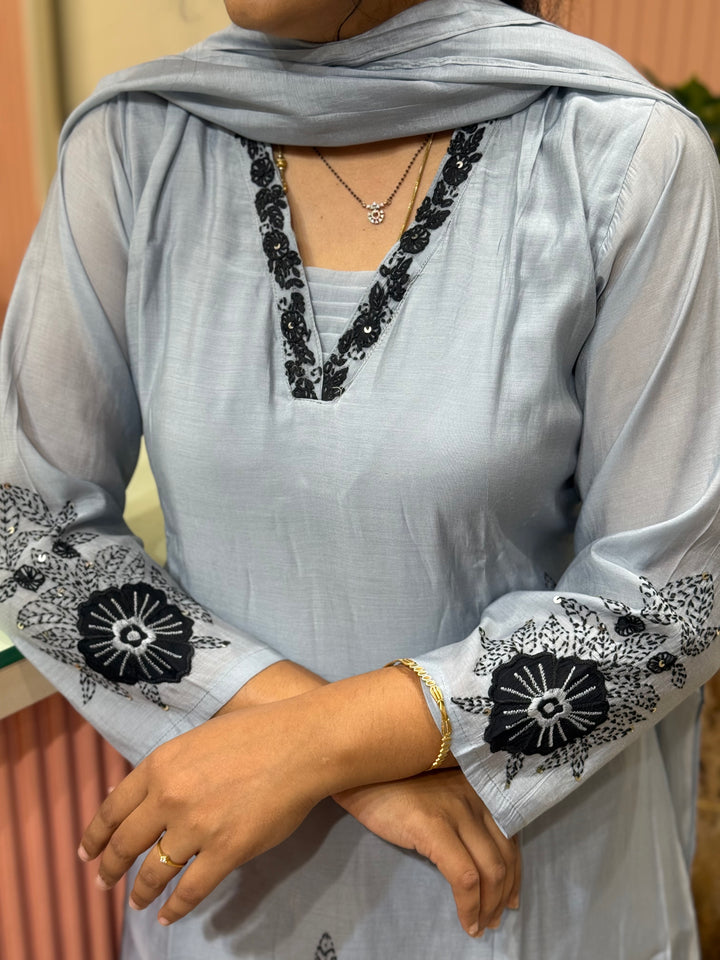 Pure Mul Chanderi Collection with embroidery Work(cotton Lining) | R229