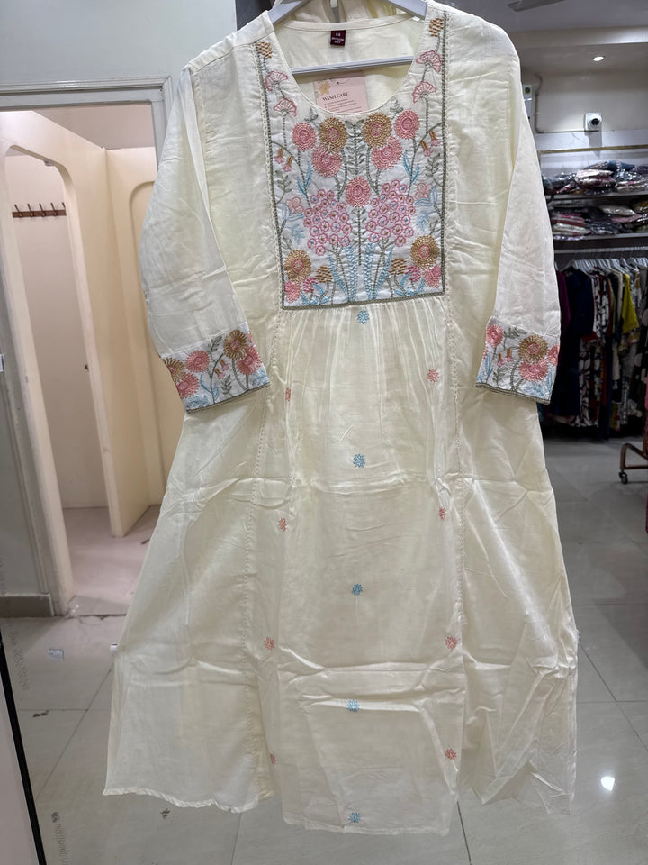Pure Mul Cotton with Embroidery Work (Cotton Lining)  | R168