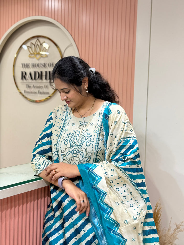 Tusser fabric with Bandhani design Collection (Cotton Lining )| R227