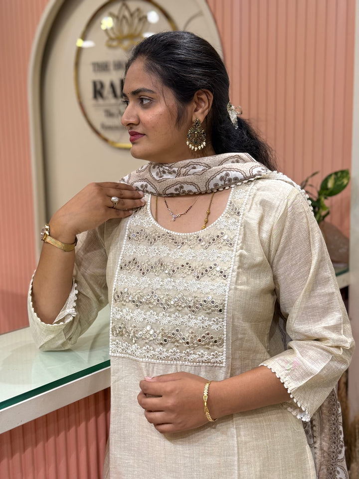 Pure Jamdhani Designer 3 Pcs Set Collection (Cotton Lining)| R211