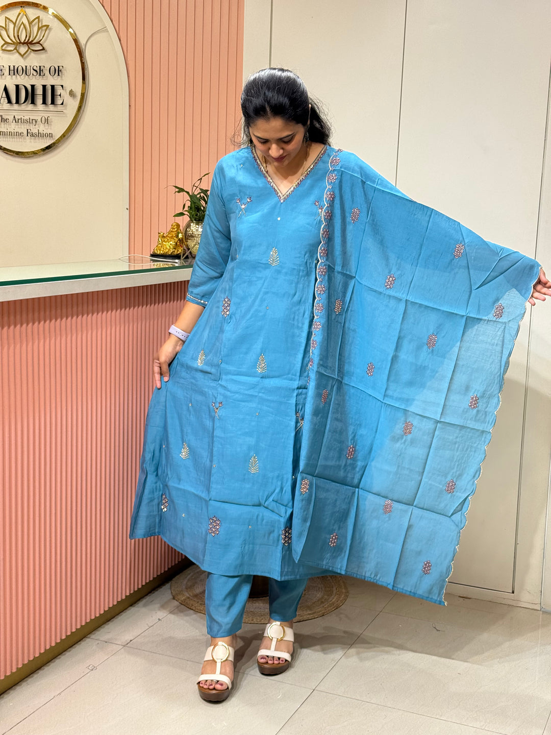 Mul Chanderi Semi Party Wear | R214