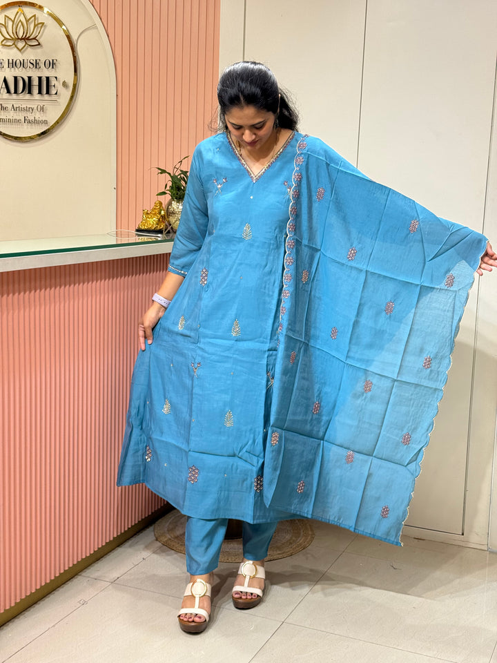 Mul Chanderi Semi Party Wear | R214