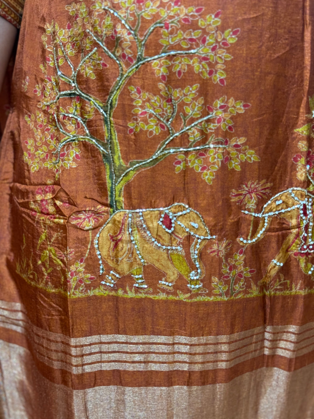 Tusser fabric with Figure design Collection (Cotton Lining )| R227