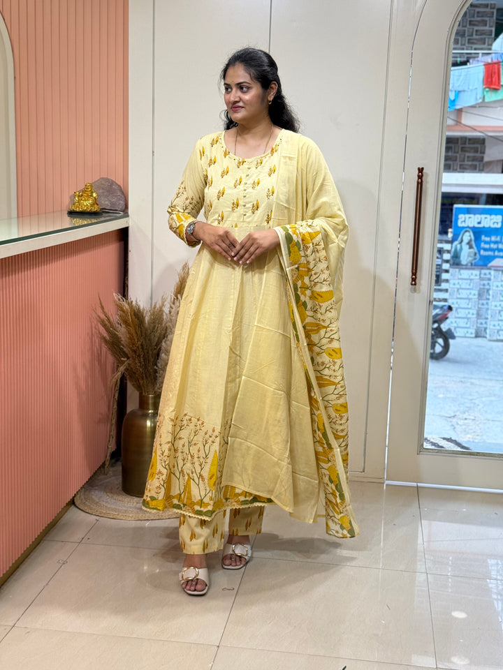 Pure Cotton Anarkali Style Collection with cotton Lining | R164