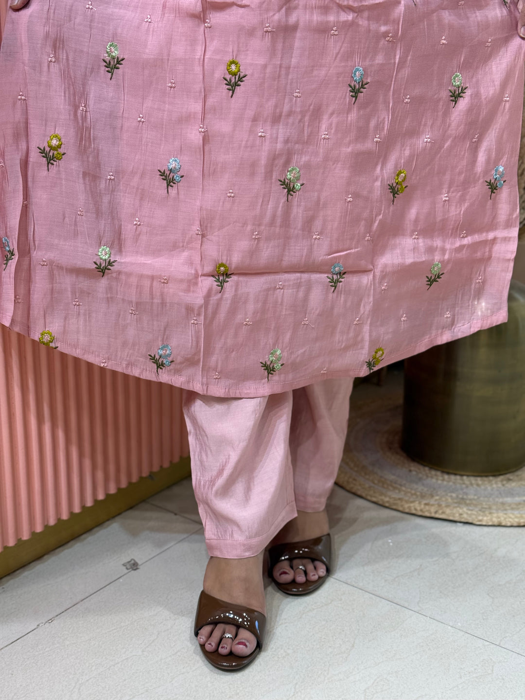 Mul Chanderi with Beautiful  Embroidery work| R209