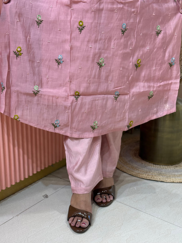 Mul Chanderi with Beautiful  Embroidery work| R209