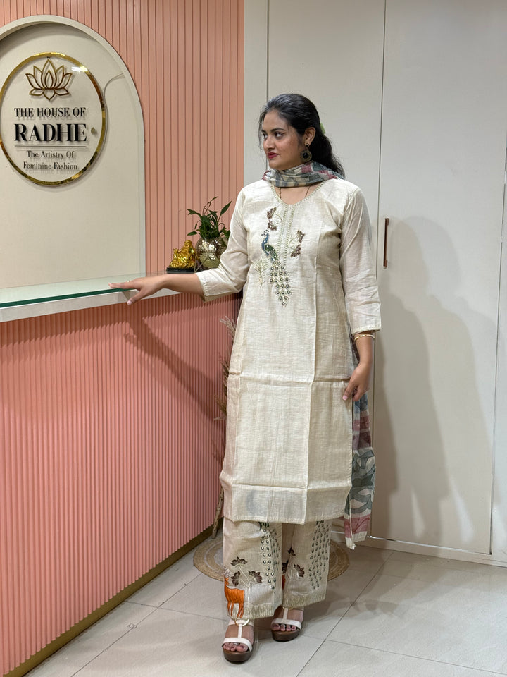 Pure Jamdhani Designer Collection with weaving Dupatta (Cotton Lining) | R211