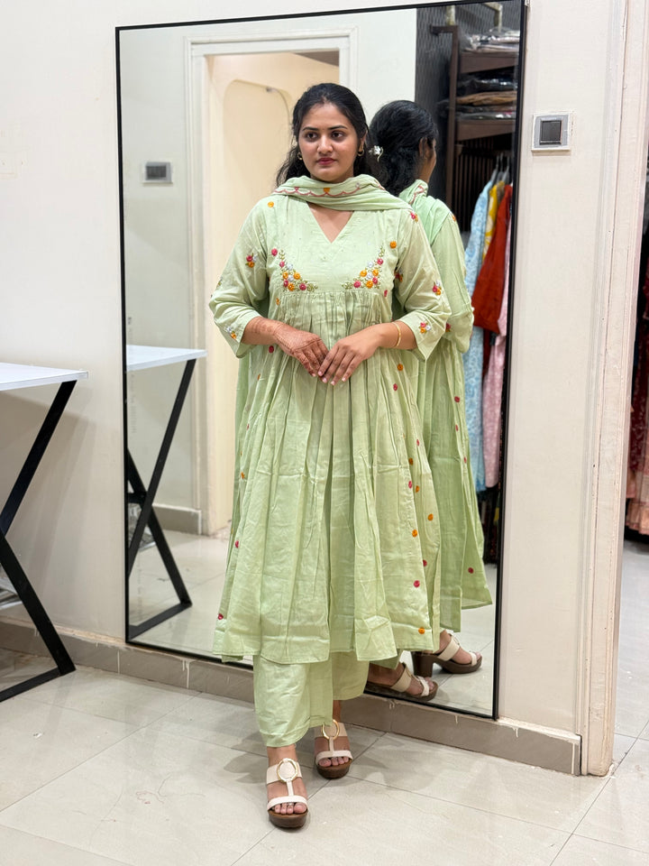 Mul Cotton with Embroidery work | Restocked (Cotton Lining) | R174
