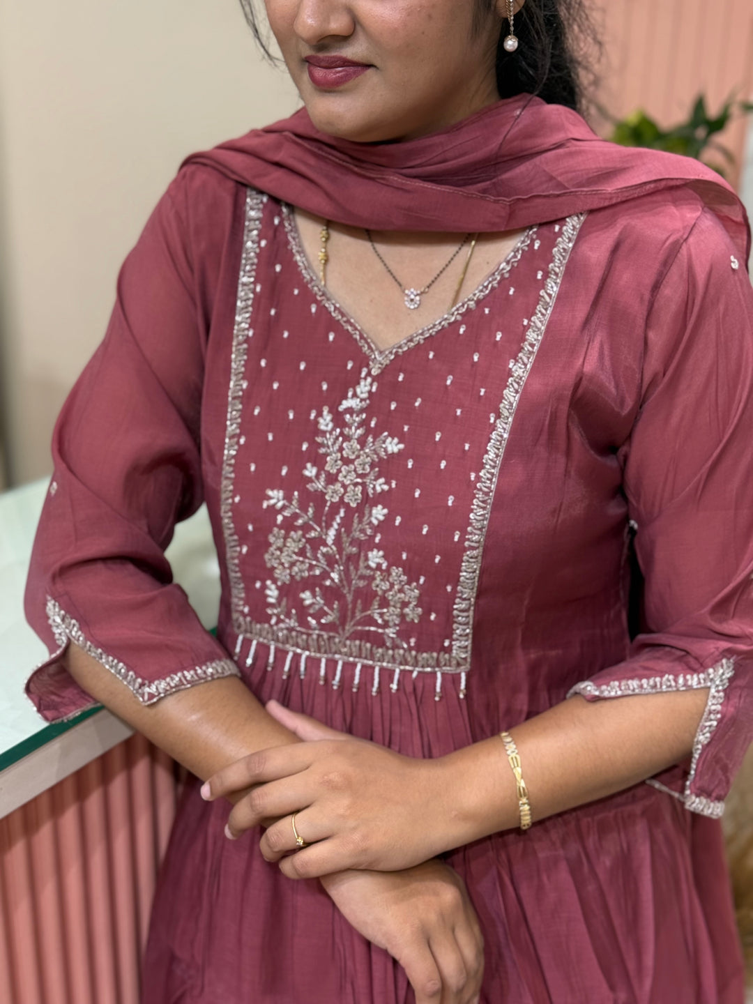 Pure Mul Chanderi Collection with Handwork ( Cotton Lining) | R229