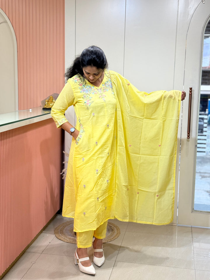 Pure Mul cotton with Embroidery work (Cotton lining) | R168