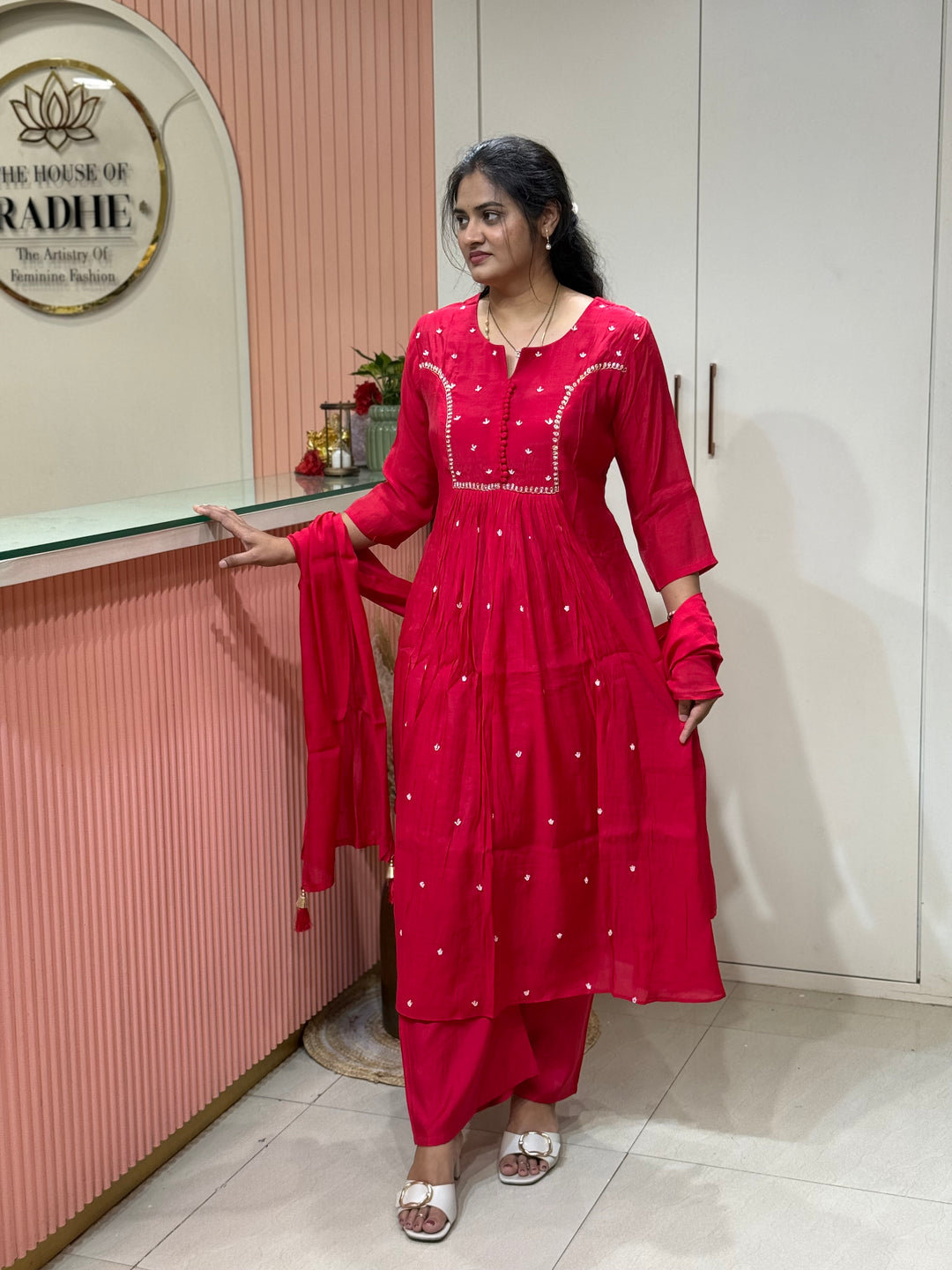 Pure Mul Chanderi Collection with Handwork ( Cotton Lining) | R229
