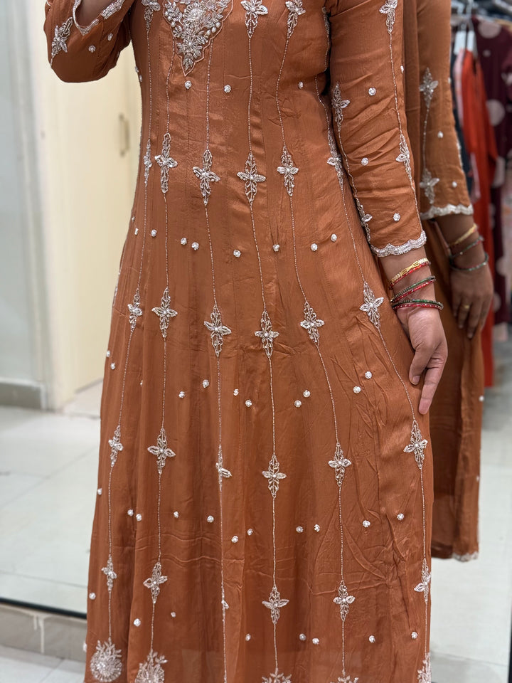 Pure Chinon Handwork Collection Party Wear  | R177