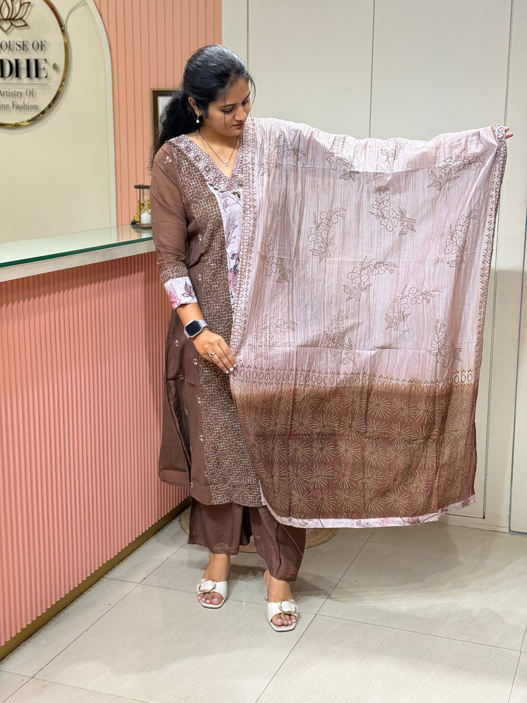 Mul Chanderi Collection with ALine pattern | R216