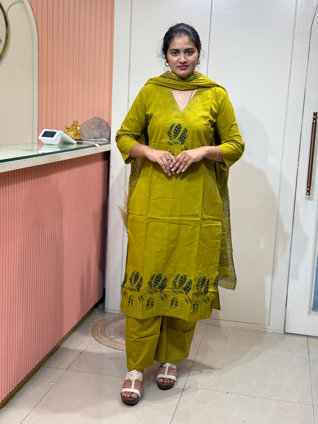 Cotton 3 Pc Kurta Set – Patch Work Collection | R146