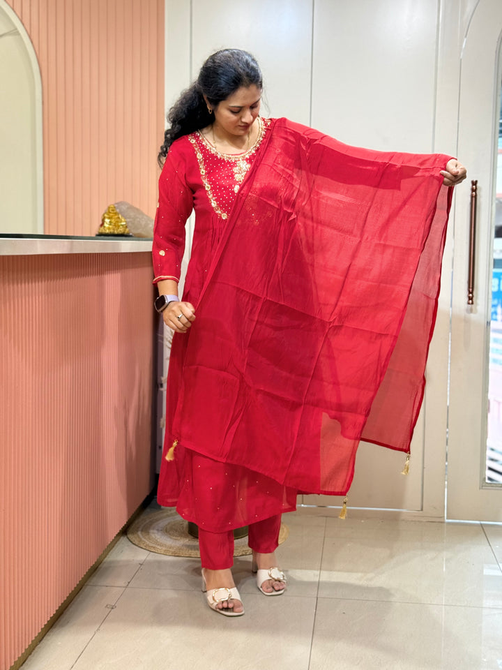 Mul Chanderi Yoke Pattern Collection | R203