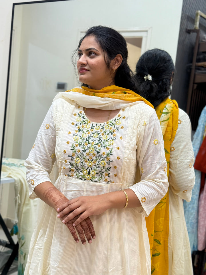 Premium Mul Cotton Anarkali Style Collection with cotton Lining | R164