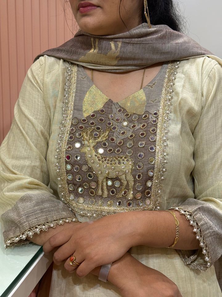 Pure Jamdhani Designer 3 Pcs Set Collection (Cotton Lining)| R211
