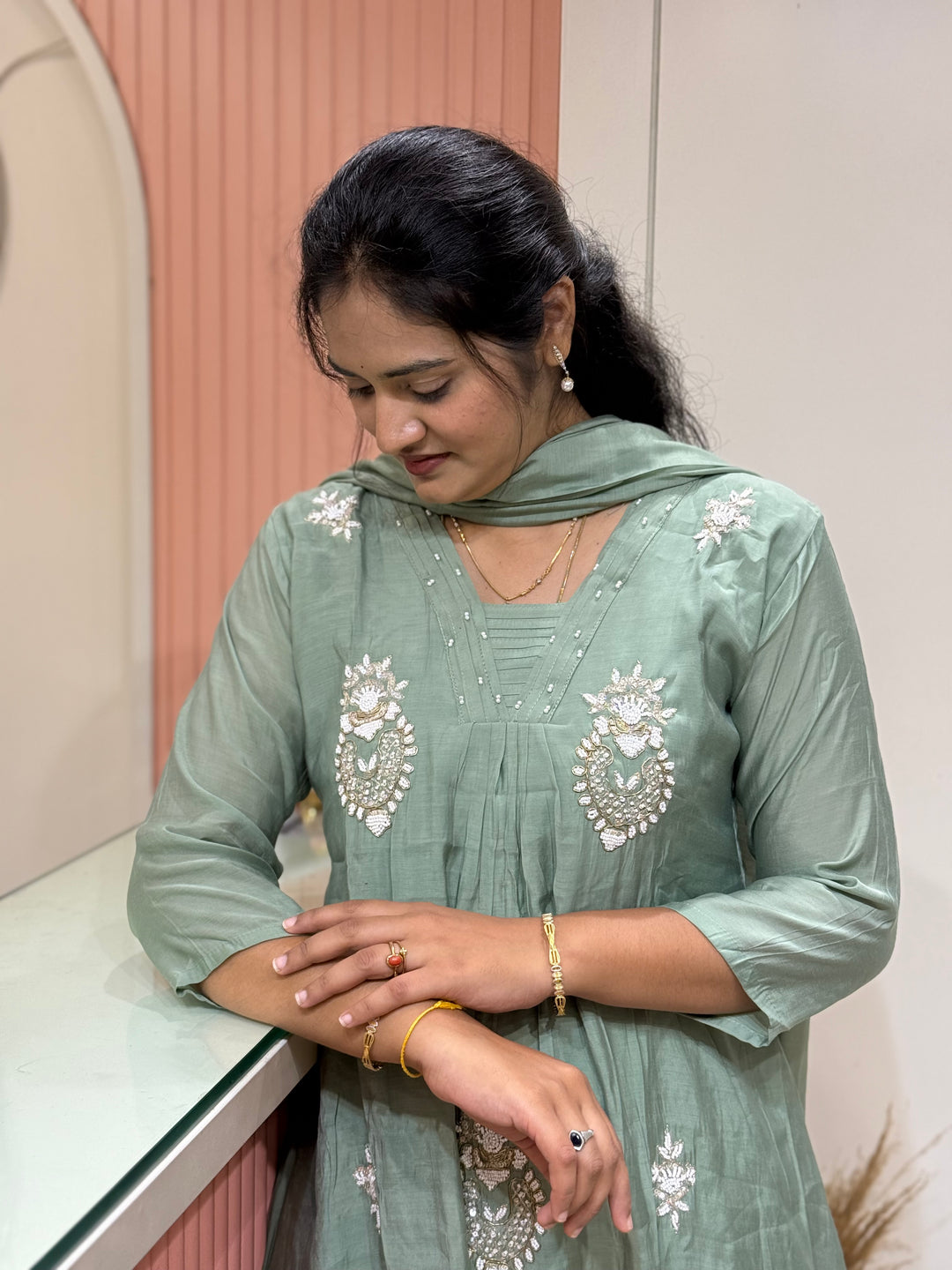 Mul Chanderi With Cut Dana and Zardosi Semi Party Wear Collection | R206