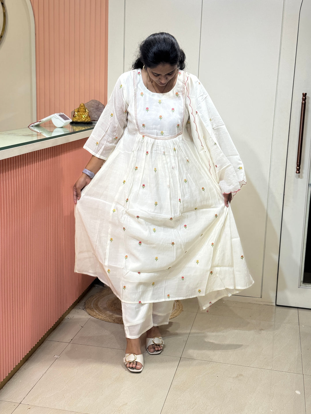 Beautiful Silk Mul Chanderi 3 Pcs Set | R138