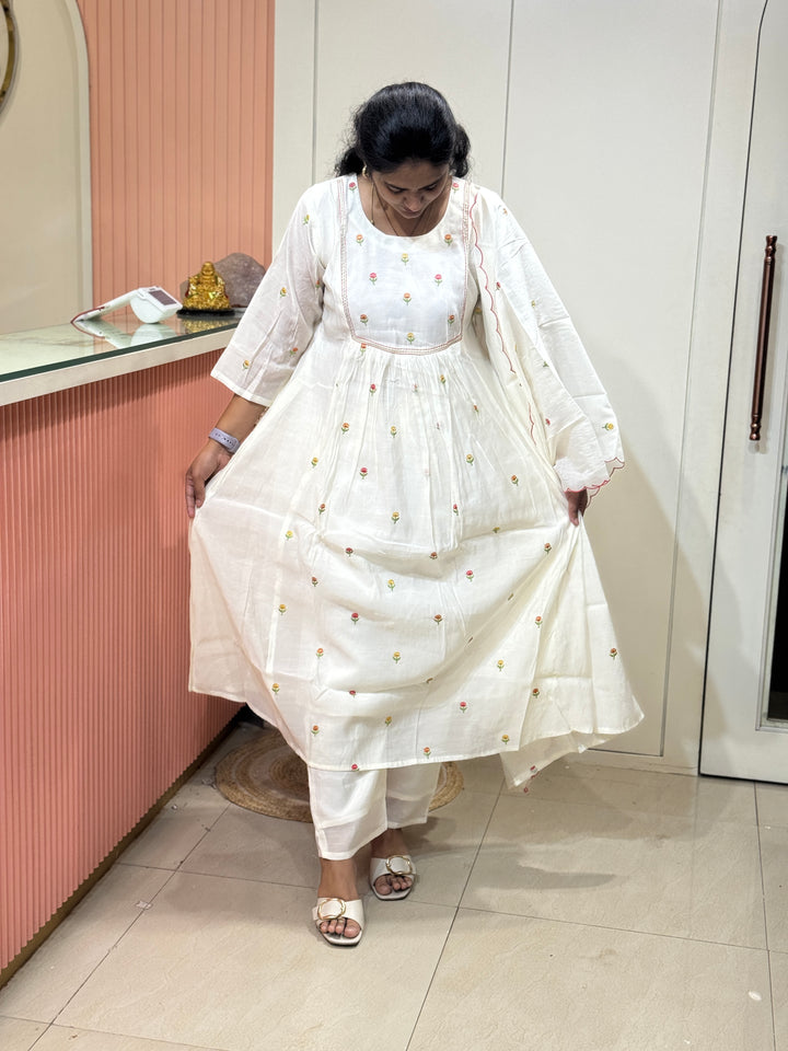 Beautiful Silk Mul Chanderi 3 Pcs Set | R138