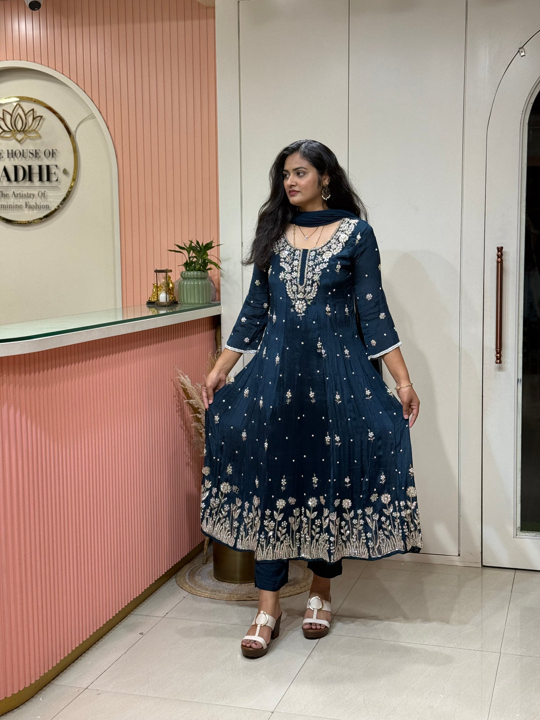 Pure Chinon Festive Collection | Full Handwork, Sequin &amp; Cut Dana | R177